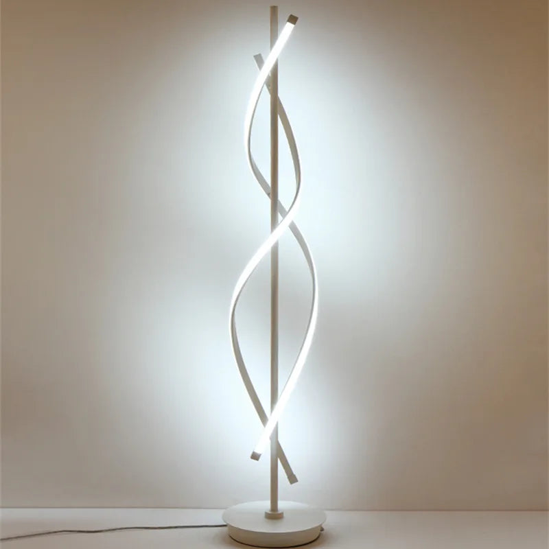 LED Gulvlampe i Jern & Akryl – Vælg 135 eller 155 cm (Sort/Hvid)