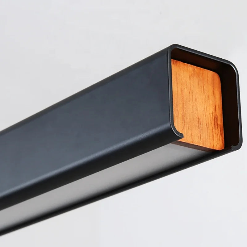 Minimalistisk LED Tube Pendel i Sort Aluminium – Dæmpbar med Fjernbetjening